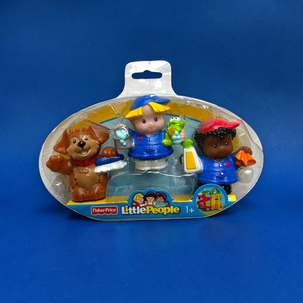 NEW Fisher-Price Little People Garage Figures Michael Mechanic Eddie Worker Dog